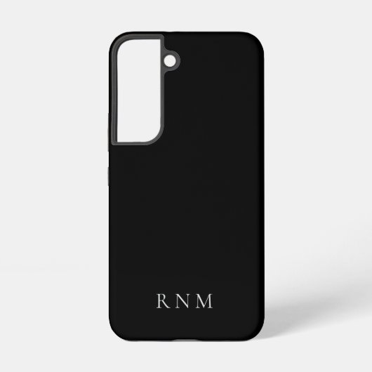 Tiefes Schwarz mit Name oder Monogramm-Set Samsung Galaxy Hülle (Rückseite)