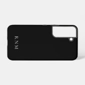 Tiefes Schwarz mit Name oder Monogramm-Set Samsung Galaxy Hülle (Rückseite (Horizontal))