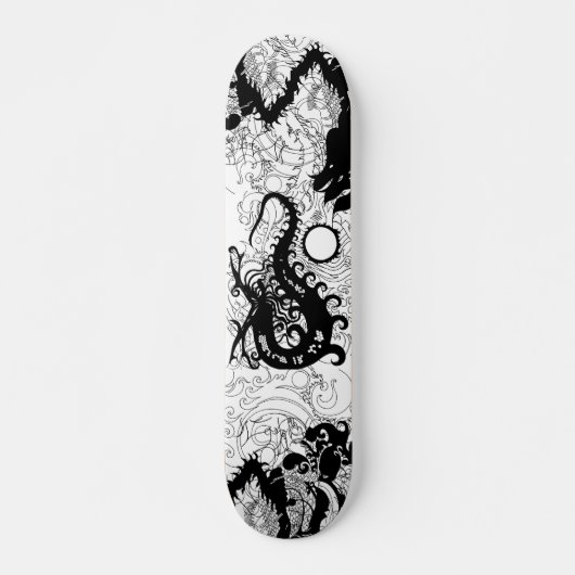 Tiefes Seedrache-SilhouetteSkateboard Skateboard (Vorne)