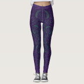 Tiefes Seeglühen-lila u. aquamarines Leggings (Vorderseite)