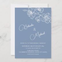 Tiefes Staubiges Blau-Weiß-Blumen | Foto-Hochzeit