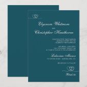 Tiefes Teal Moderne Chic-Mix-und-Match-Hochzeit Einladung (Vorne/Hinten)