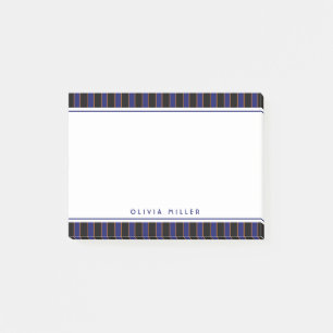 Tiefes vintage gestreiftes blaues Muster kundenspe Post-it Klebezettel