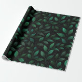 Tiefes Waldgrün Dichtes Schwarz Glitzer-Muster Geschenkpapier (Ungerollt)