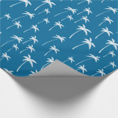 Tiefes Wasser und weiße Palmen Geschenkpapier (Ecke)