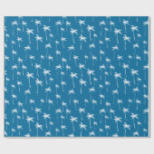 Tiefes Wasser und weiße Palmen Geschenkpapier (Flach)