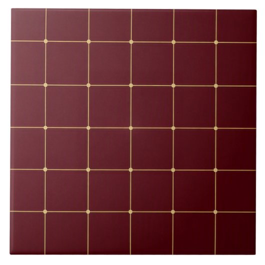 Tiefes Weinrot Linear Luxe Fliese (Vorderseite)