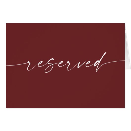 Tiefes Weinrotes Reserviert-Schild | Melancholisch (Vorderseite (Horizontal))