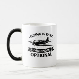 Tiefflug Humor Warbird Pilot Shirt Verwandlungstasse