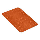 Tiefgebranntes Orange Extravagant Damask Muster Magnet (Rechte Seite)