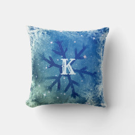 Tiefgefrorener Snowflake | Monogramm Kissen
