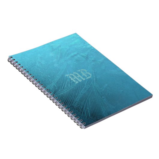 Tiefgefrorenes Eis Blue Frost Monogram MB Metallic Notizblock (Rechte Seite)