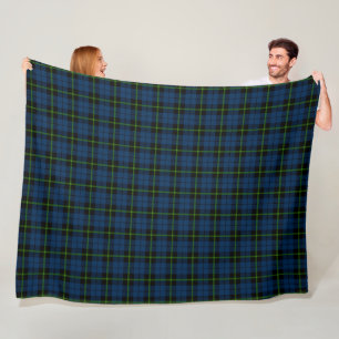 tiefgrün-grün karierter schwarzer Streifen Tartan Fleecedecke