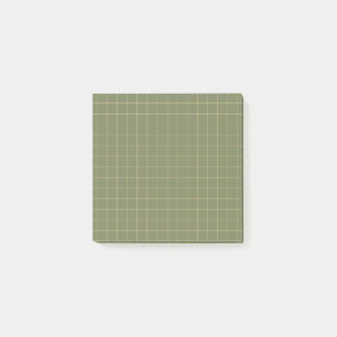 Tiefgrün kariertes Muster Elegantes Rasterdesign Post-it Klebezettel