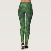 Tiefgrüne Blätter Leggings (Rückseite)