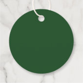 Tiefgrüne Blumenhochzeit Geschenkanhänger (Rückseite)