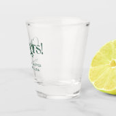 Tiefgrüne dekorative Serif-Hochzeits Cheers Schnapsglas (Rechts)