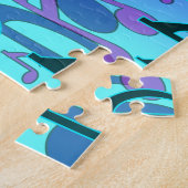 Tiefgrüner blauer Musiknoten-Wirbles musikalisches Puzzle (Seite)