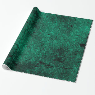 Tiefgrünes, abgenutztes Goth-Damaskus-Geschenkpapi Geschenkpapier