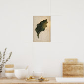 Tiefgrünes Hosta-Blatt Botanisches Poster (Küche)