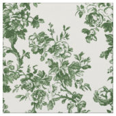 Tiefgrünes Rosen-Toile-Muster Stoff (Nahaufnahme)