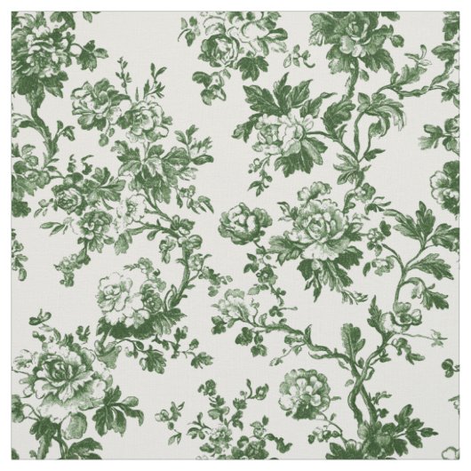 Tiefgrünes Rosen-Toile-Muster Stoff (Muster)