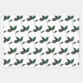 tiefgrünes und weißes Leaf Geschenkpapier Set (Vorderseite 3)