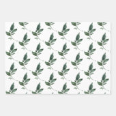 tiefgrünes und weißes Leaf Geschenkpapier Set (Vorderseite 2)