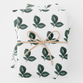 tiefgrünes und weißes Leaf Geschenkpapier Set (Beispiel)