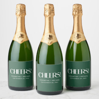 Tiefkiefer Zierliche Serif Hochzeit Prost Schaumweinetikett