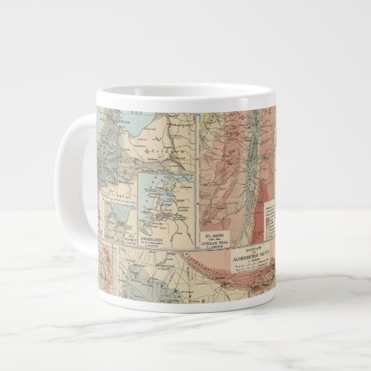 Tieflander-Atlas-Karte Jumbo-Tasse (Vorderseite Links)