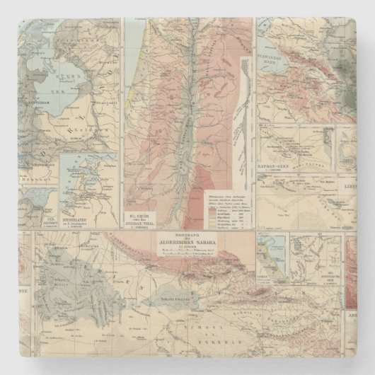Tieflander Atlas-Karte Steinuntersetzer (Vorderseite)