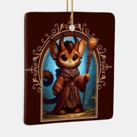 Tiefling Feline Fantasy Adventure Keramikornament (Rechts)
