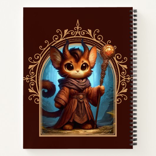 Tiefling Feline Fantasy Adventure Notizblock (Rückseite)