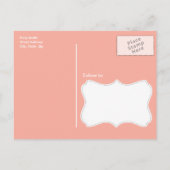 Tiefpfirsich Zickzack; Zickzack Einladungspostkarte (Rückseite)