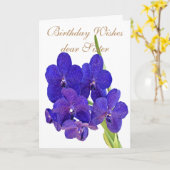 TIEFPURPURNE ORCHIDEEN-SCHWESTER-GRUSS-KARTE KARTE (Gelbe Blume)