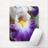 Tiefpurpurne und weiße Iris Mousepad (Mit Mouse)
