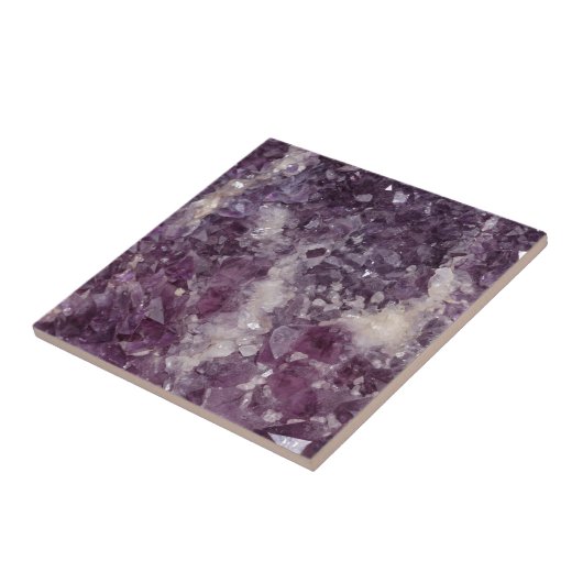 Tiefpurpurner Quarz-Kristall Fliese (Seite)