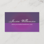 Tiefpurpurnes Pflaumen-Glühen-elegantes Skript Visitenkarte (Rückseite)