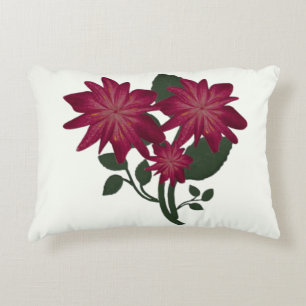 Tiefrosa Blumendesign Teppich Dekokissen