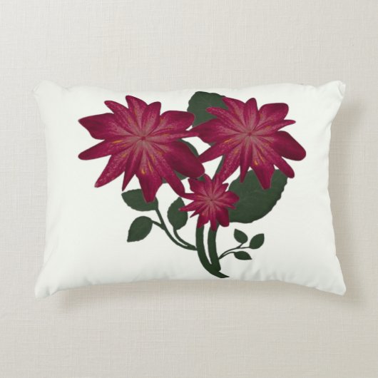 Tiefrosa Blumendesign Teppich Dekokissen (Vorderseite)