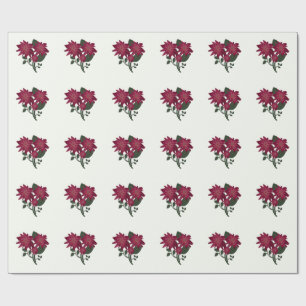 Tiefrosa Blumendesign Teppich Geschenkpapier