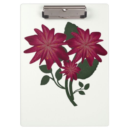 Tiefrosa Blumendesign Teppich Klemmbrett (Vorderseite)
