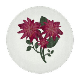 Tiefrosa Blumendesign Teppich Schneidebrett
