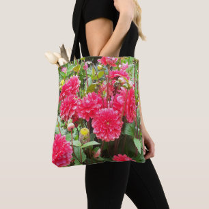 Tiefrosa Dahlien Tasche