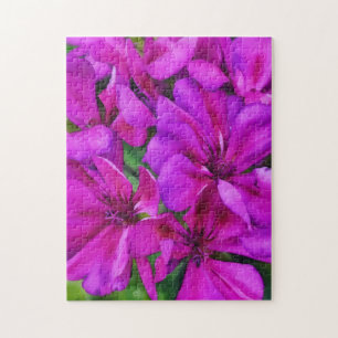 Tiefrosa Garten Blumen Kunstpuzzle Puzzle