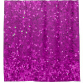 Tiefrosa Glamour-Faux-Glitter-Muster Duschvorhang (Vorderseite)