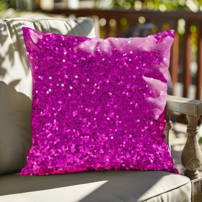 Tiefrosa Glamour-Faux-Glitter-Muster Kissen (Von Creator hochgeladen)