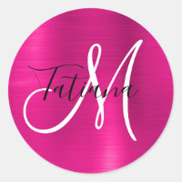 Tiefrosa Ombre Foil Monogram