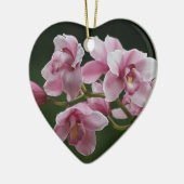 tiefrosa Orchideenherzverzierung Keramik Ornament (Links)